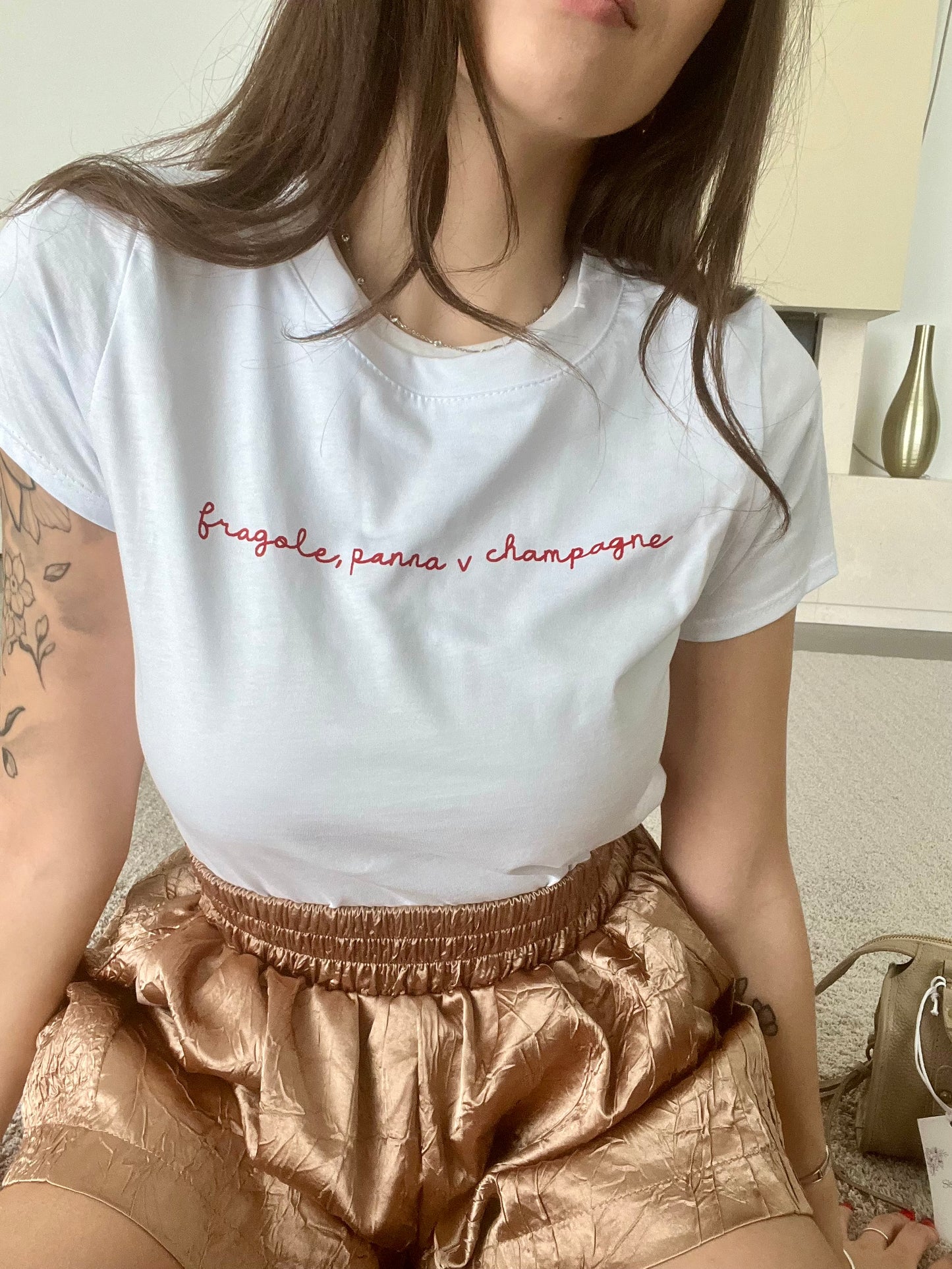 T-shirt Fraises, Crème contre Champagne